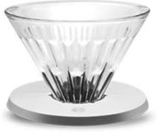 Time More Crystal Eye Glass Dripper PC Holder 2-4 Cups White