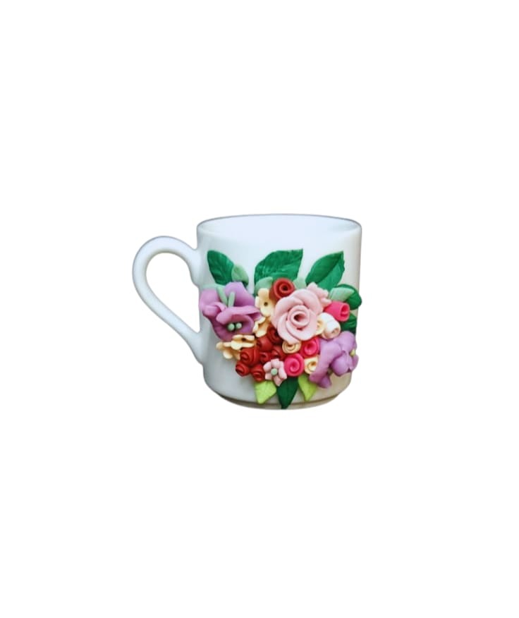 Flowers Coffee Cup Handmade