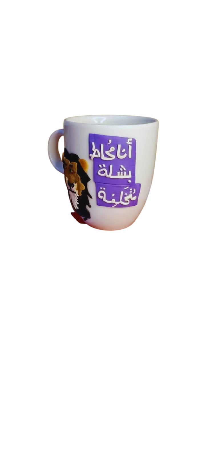 Egyptian mug with polymer clay Handmade